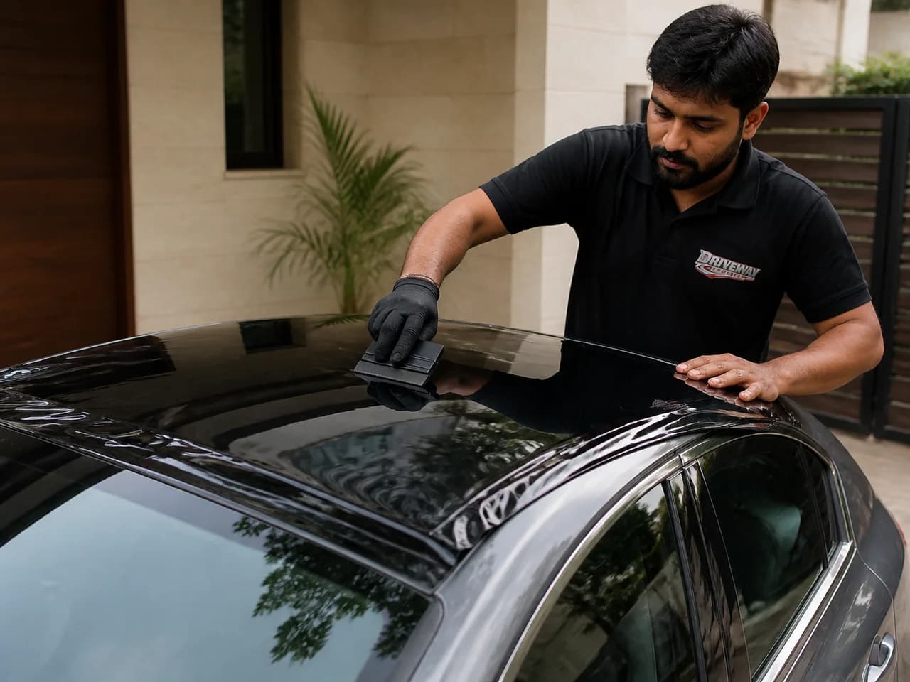 Gloss Black Roof Wrap photo