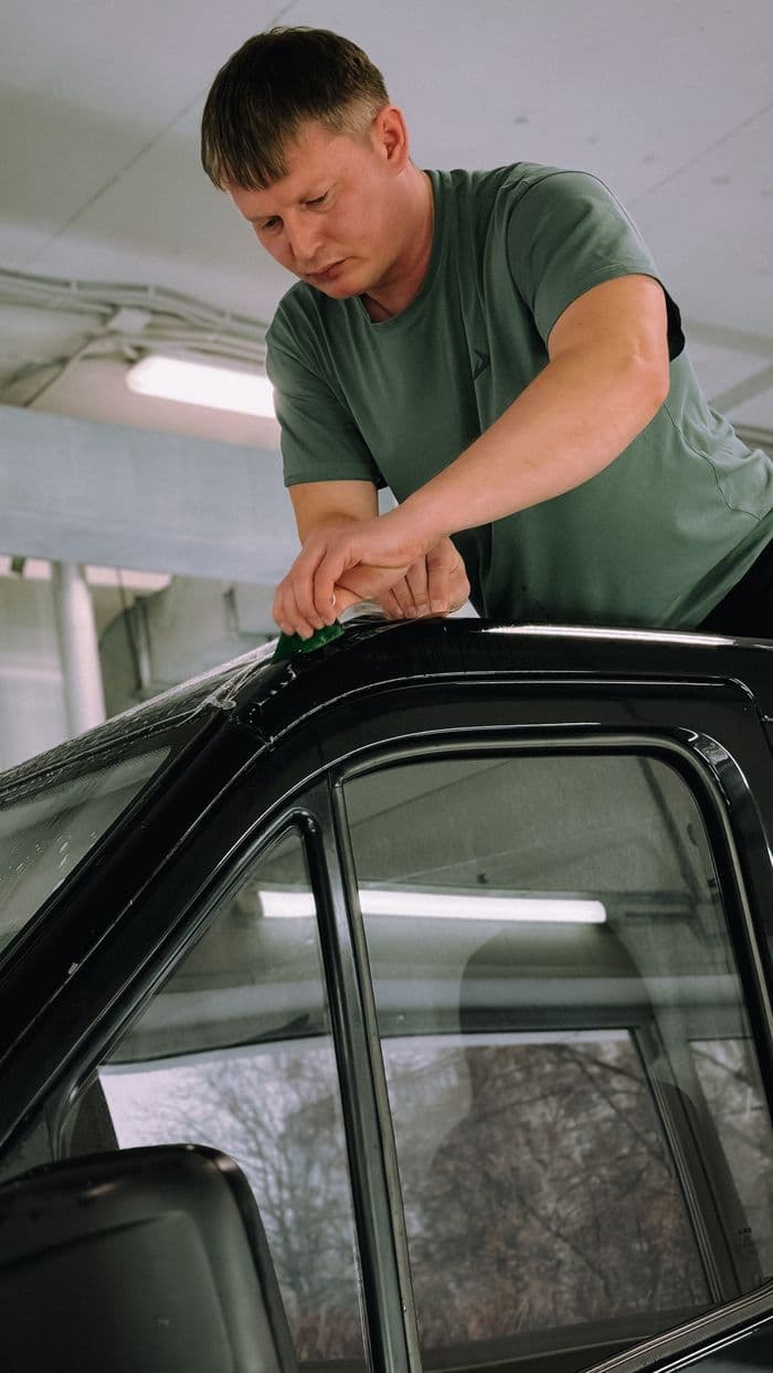 Gloss Black Roof Wrap photo